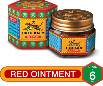 Tiger Balm 9ml Red Ointment - Pack of 9ml X 6 Pcs. Balm