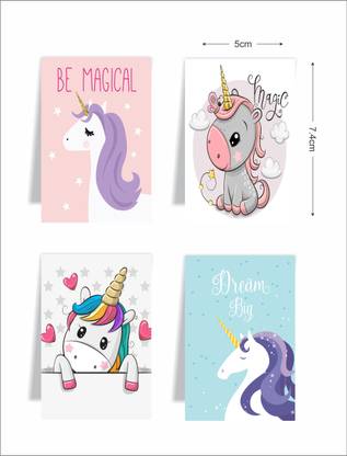 Macro COLORFUL UNICORN SET OF 4 MAGNETIC BOOKMARK Magnetic bookmark Bookmark