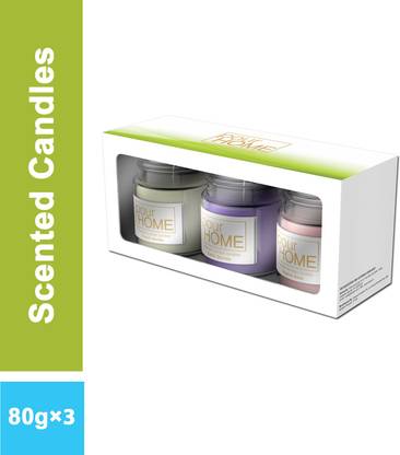 POUR HOME Premium Scented Candles Combo ( French Berries, French Vanilla & English Rose) Candle