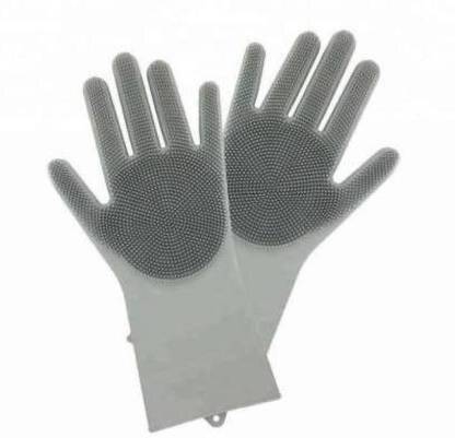 MAITRI ENTERPRISE Silicone Dishwashing Reusable Cleaning Scrubber Gloves001 Dry Disposable Glove