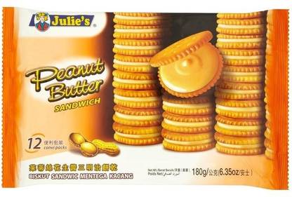 Julie's Peanut Butter Sandwich Cookies,180g Cream Sandwich Biscuit