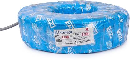 Oxcord 2 core Round Copper Wires and Cables 4 mm for Domestic and Industrial Electric Connections ( 90 Metres) 4 sq/mm Grey 90 m Wire