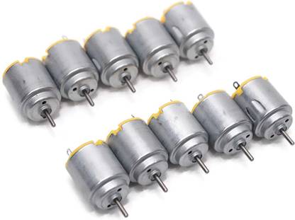 samest DC Motor Mini Electric Motor Carbon Brush High Speed Torque Electric Toy Cars Engine Motor Kit, for DIY Fan Toys Cars Models- PACK OF 10 Electronic Components Electronic Hobby Kit