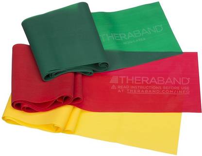 Marinova Theraband Latex Free Active Recovery Kits, Yellow/Red/Green, Beginner (5 Ft Bands) Resistance Band