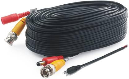 kathiriyas  TV-out Cable BNC Video Power Cable Pre-Made All-in-One Video Security 3+1 Complete Copper CCTV Camera Cable Wire with Two Solid Connectors for CCTV VR Surveillance System Copper Patch Cord (10 meter)