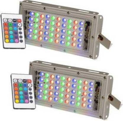 Enormity RGB LED Flood Light Multi Color with Remote Waterproof IP66 LED Flood Light (50 Watt) (Pack of 2) Flood Light Outdoor Lamp
