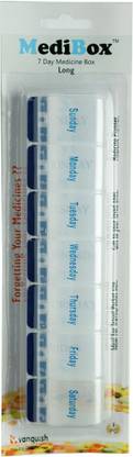 MediBox 7 Days Long Pill Storage Box with Snap Lids, To avoid Forgetting of Taking Medicine on time (Pack of 1) Pill Box