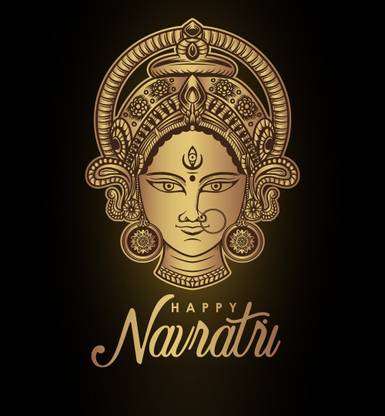 happy navratri Poster Size-12x18inch, Paper Thickness - 300 GSM For Office and Room Decorations Paper Print