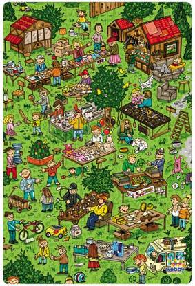 Webby Flea Market Illustration Jigsaw Puzzle, 252 pieces