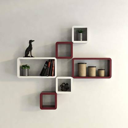 Dime Store Wall Shelf Cube Shape Storage Wall Shef For Living Room Home Décor MDF (Medium Density Fiber) Wall Shelf