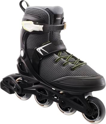 Oxelo by Decathlon Fit100 Fitness Inline Skates - Black/Grey In-line Skates - Size UK 8 - EU 42 UK
