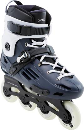 Oxelo by Decathlon Adult Freeride Hardboot Inline Skates MF500 - Blue/White In-line Skates - Size UK 11 - EU 46 UK