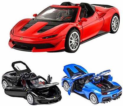 Galactic 1:32 Scale Die-cast Metal Model J50 Pull Back Car Toy with Openable Doors, Light and Sound Effects for Kids (3 Design Available 1 Design Sending)