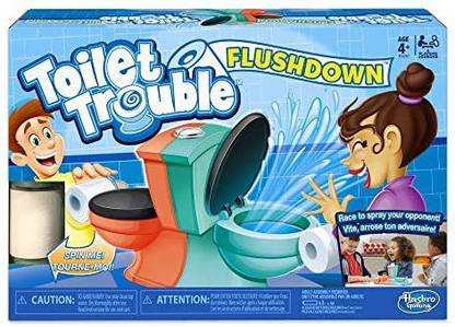 Hasbro Gaming Toilet Trouble Flushdown Kids Game Water Spray Ages 4+