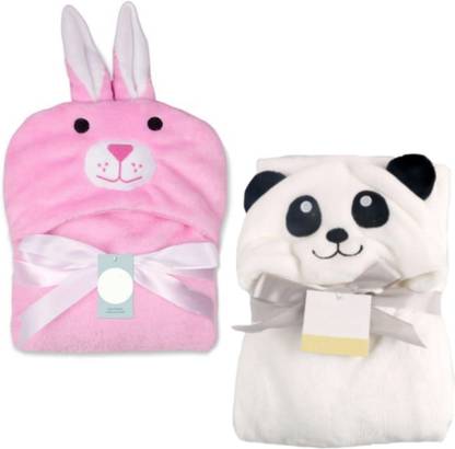 BRANDONN Printed Single Hooded Baby Blanket for  Mild Winter