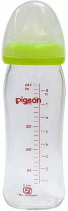 Pigeon 240 ml Nursing Bottle with Nipple (Green) - 240 ml