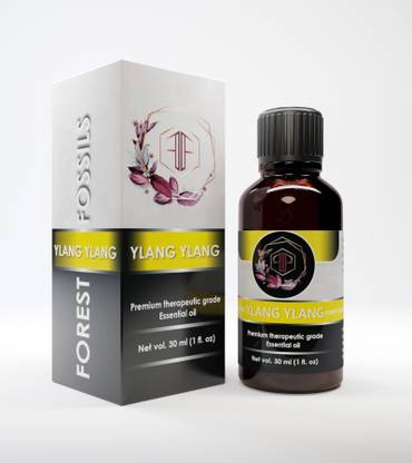 फॉरेस्ट फॉसिल्स त्वचा, इम्युनिटी, चिंता, अरोमा और कॉस्मेटिक्स के उपयोग के लिए इलंग इलंग एसेंशियल ऑइल (यूरो ड्रॉपर के साथ) - 30 ml