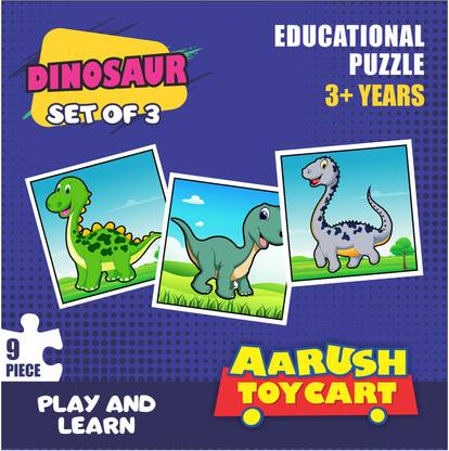 AARUSH TOYCART Dinosaur Cardboard Puzzle 3+ years Educational Board Games