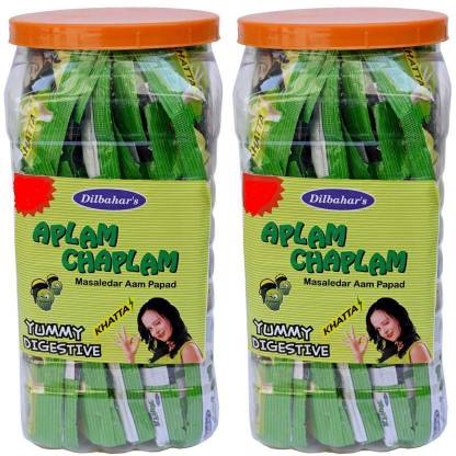 Dilbahar Aplam Chaplam Khatta Jar of 25 Pouch (Pack of 2) Mango