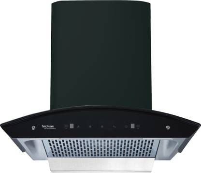 Hindware OASIS BLK 60 1350CMH WITH MOTION SENSOR Auto Clean Wall Mounted black 1350 CMH Chimney
