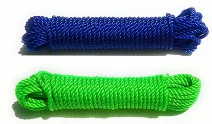 SM Exports Nylon Rope for Both Indoor and Outdoor Purpose Thin (2 Pieces) - 1 Black, Blue