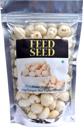 FeedSeed Raw Plain Phool Makhana1 kgPremium Fox Nuts ,Popped Lotus Seeds ,Gluten Free, Vegan Benefit in Blood Pressure Phool Makhana