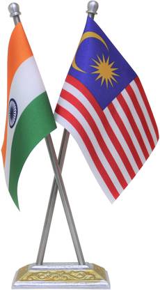 FlagSource India - Malaysia Rectangle Table Miniature Flag