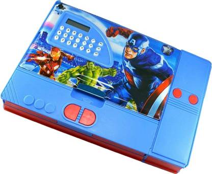 Toyvala JUMBO MUTLIPURPOSE PRINTED DOUBLE DECK GADGET PENCIL BOX JUMBO MUTLIPURPOSE PRINTED DOUBLE DECK GADGET PENCIL BOX, MAGNETIC DUAL SIDE BUTTON OPERATED SPACIOUS PENCIL BOX, JUMBO MUTLIPURPOSE PRINTED DOUBLE DECK GADGET PENCIL BOX Art Plastic Pencil Box
