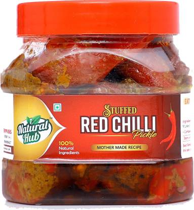 Natural Hub Mother Made Organic Stuffed Banarsi Laal Mirch ka Achaar (The Real Taste of Banarsi Pickle) Red Chilli Pickle