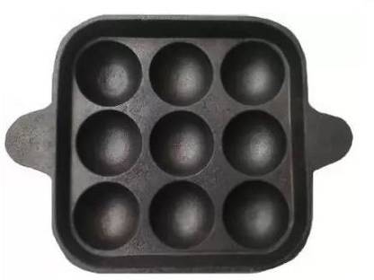 nft Cast Iron 9 Cavity Tawa,BLACK 1.5KG Tawa 18 cm diameter