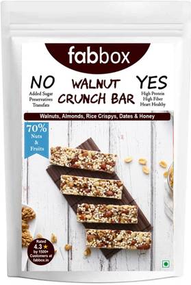 FabBox Sugar-free Protein and Fibre Rich Walnut Health Nutritious Energy Bar Protein Bars