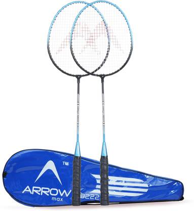 ArrowMax HIGH QUALITY STEEL RACKET SET (AB222) BY ONE SHOT RETAIL Red, Blue Strung Badminton Racquet