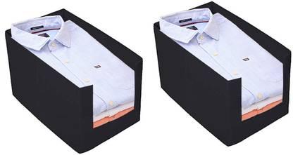 Homkom Shirt Covers Shirt Organizer For Wardrobe,Closet Oraganizer For Clothes, Black - Set of 2 SHIRTORGANIZER101