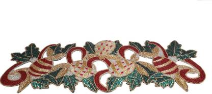 FLI HAUT Maroon, Green 90 cm Table Runner