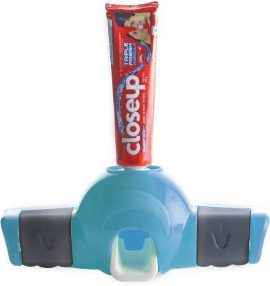 SEASPIRIT Magic Toothpaste Dispenser with Toothbrush Holder - Automatic Push Toothpaste Squeezer/Dispenser Plastic Toothbrush Holder