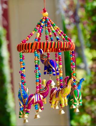 New Jaipur Handicraft Hukum Mere Aaka Elephant Door Hanging Toran For Home Decor / Diwali Decoration Bandhanwar / Decorative Latkan/ Elephant Wall Hanging Toran ( 1pc ) Toran