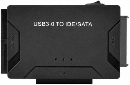 microware USB 3.0 to IDE SATA Converter, Hard Drive Reader for Universal 2.5/3.5 IDE Hard Drive & SATA HDD SSD, Support One Touch Backup and Max 18TB, with 12V 2A Power Adapter & USB A Cable 80cm USB Adapter
