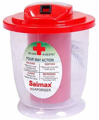 Saimax Multipurpose Electric Steam Respiratory Vapouriser (Red) - Cold & Cough, Nozzle Inhaler, Nose Vaporiser, Facial Steamer Vaporizer