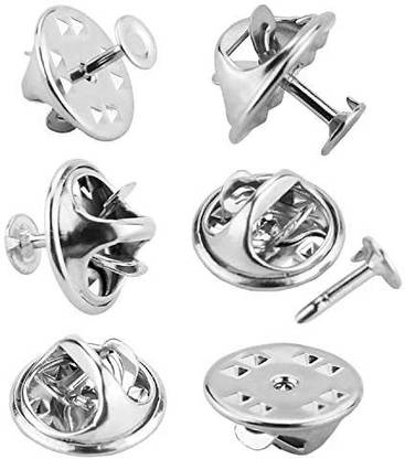 JANYUN 120 Pairs Butterfly Clutch Tie Tacks Pin Back Replacement With 8Mm Length Blank Pins For Craft Making