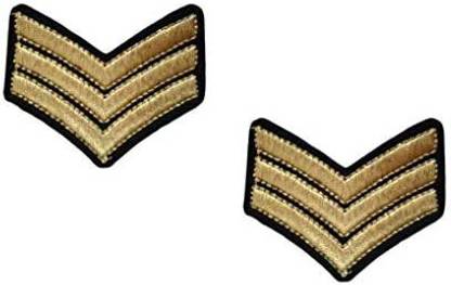 Honey Patch 2 Pieces Sergeant Stripes Iron On Patch Fabric Motif Applique Military Army Rank Scrapbooking Decal 2.2 X 1.9 Inche