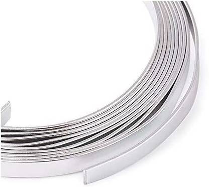 Fashewelry 5Mm Aluminum Flat Wire 6.56Ft X 5 Rolls Bendable Metal Craft Wire For Beading For Bezel Sculpting Armature Jewelry Maki