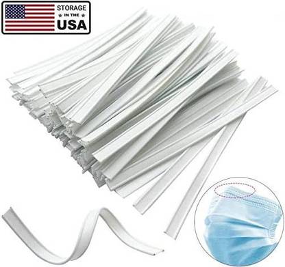 NICEUPPER 200 Pcs Plastic Nose Bridge Wire For Face Diy Making, Washable Double Wire Nose Bridge Strips, 10Cm Flat Nose Wire Clips
