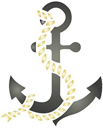 Stencils for Walls Anchor Stencil - 4.5 x 5.5 inch (M) - Reusable Ocean Nautical Seashore Stencils for Painting - Use on Walls, Floors, Fab