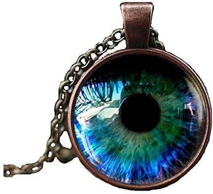 WPD0SUTA Eye Necklace, Eye Jewelry Glass Pendant, Realistic Human Eyeball, Eye Steampunk Gothic Eye Charm, Anatomy Jewelry
