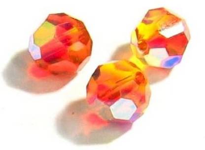 Swarovski Elements 12 Pcs Swarovski Crystal 5000 Round Faceted Bead Fire Opal Ab 6Mm / Findings/Crystallized Element