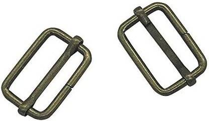 ZQMALL 50 Pieces Bronze Slide Buckle 2 inch Metal Triglide Slides Rectangle Adjustable Webbing Slider for Fasteners, Strap, Bac