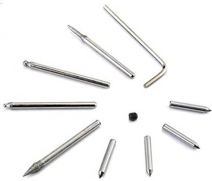 Utool 10Pcs Engraver Diamond Point Bits & Spare Parts Set For Engraving Pen