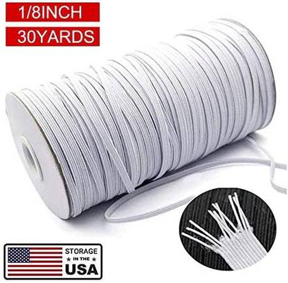 OLIVE OLIVIA Flat Elastic Bands for Sewing-30 Yards 1/8inch Elastic Cord,Elastic Strap,Elastic Ribbon,Thin Elastic,Elastic String for
