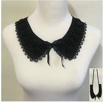 ZALALAA 1Pcs Embroidered Lace Neckline Collar Floralleaf Applique Patches Scrapbooking Embossed Sewing