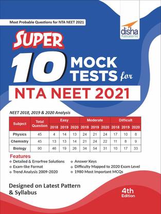 Super 10 Mock Tests for Nta Neet 2021